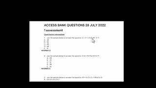 Free 2022 Updated Access Bank Job Aptitude test Past questions and Answers Sample Preview screenshot 4
