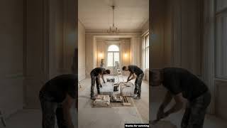 From Ruins to Royalty 👑 Luxury European Living Room Transformation | Marble Epoxy Floor Magic