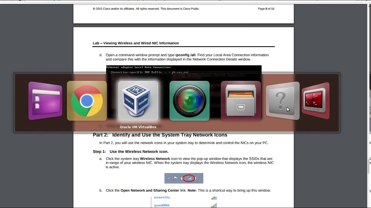 CCNA Lab - Viewing Wireless and Wired NIC Information
