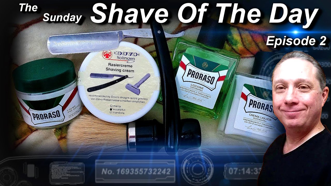The Sunday Shave Of The Day Ep2, Magnetic Silver Steel Straight Razor Shave, Proraso and DOVO, 