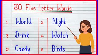 30 Five Letter Words in English || Five Letter Words List || 30 Five Letter English Words
