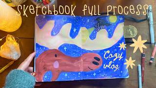 Peachtober 2026 Day 3 Moose𐂂✨Whimsical & Cozy Sketchbook Full Process🐈‍⬛🌟🧙