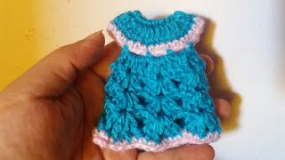 كروشيه ميداليه فستان (فستان توزيعات)How to crochet mini dress - YouTube