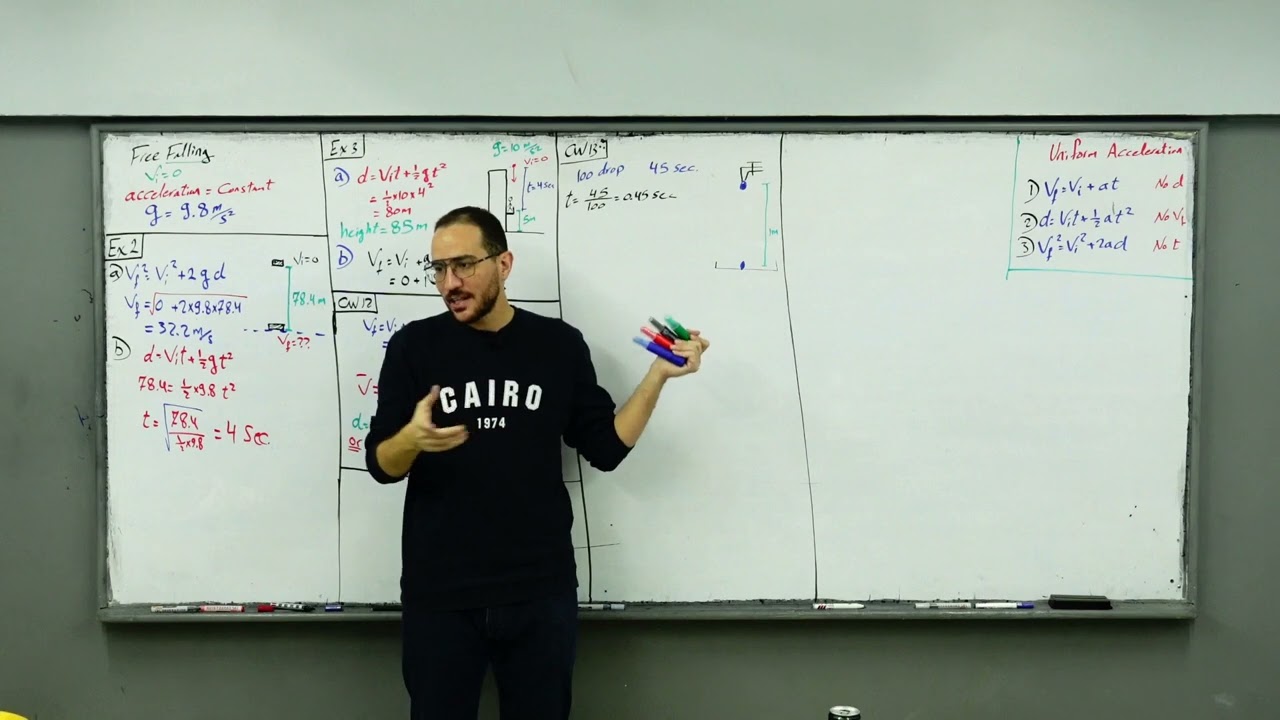 lecture 2 - chapter 2 - unit 2 (Free fall and vertical projectiles) || 1st secondary - term 1