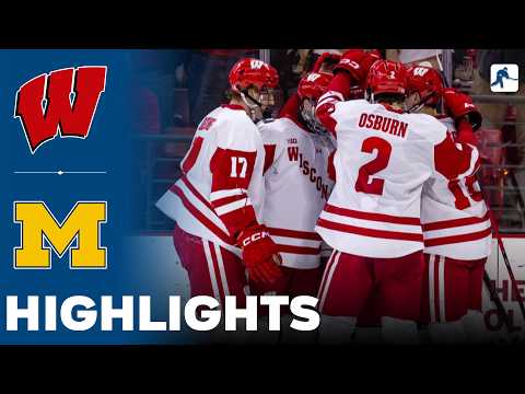 Wisconsin vs Michigan | NCAA College Hockey | Highlights - February 20, 2026