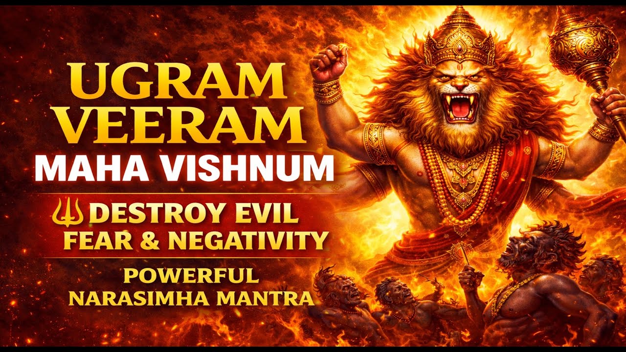 Ugram Veeram Maha Vishnum | Powerful Narasimha Mantra for Protection & Fear Removal | 108 Times
