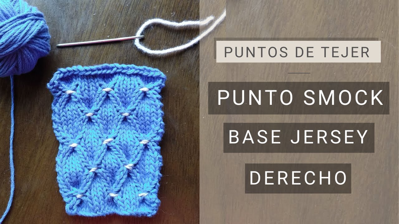 Tejer punto smock sobre jersey derecho 🧶 Puntos fáciles y lindos