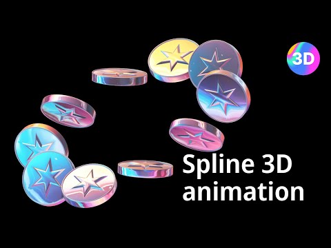 3D Looping Coins Animation ✨ | 3D spline