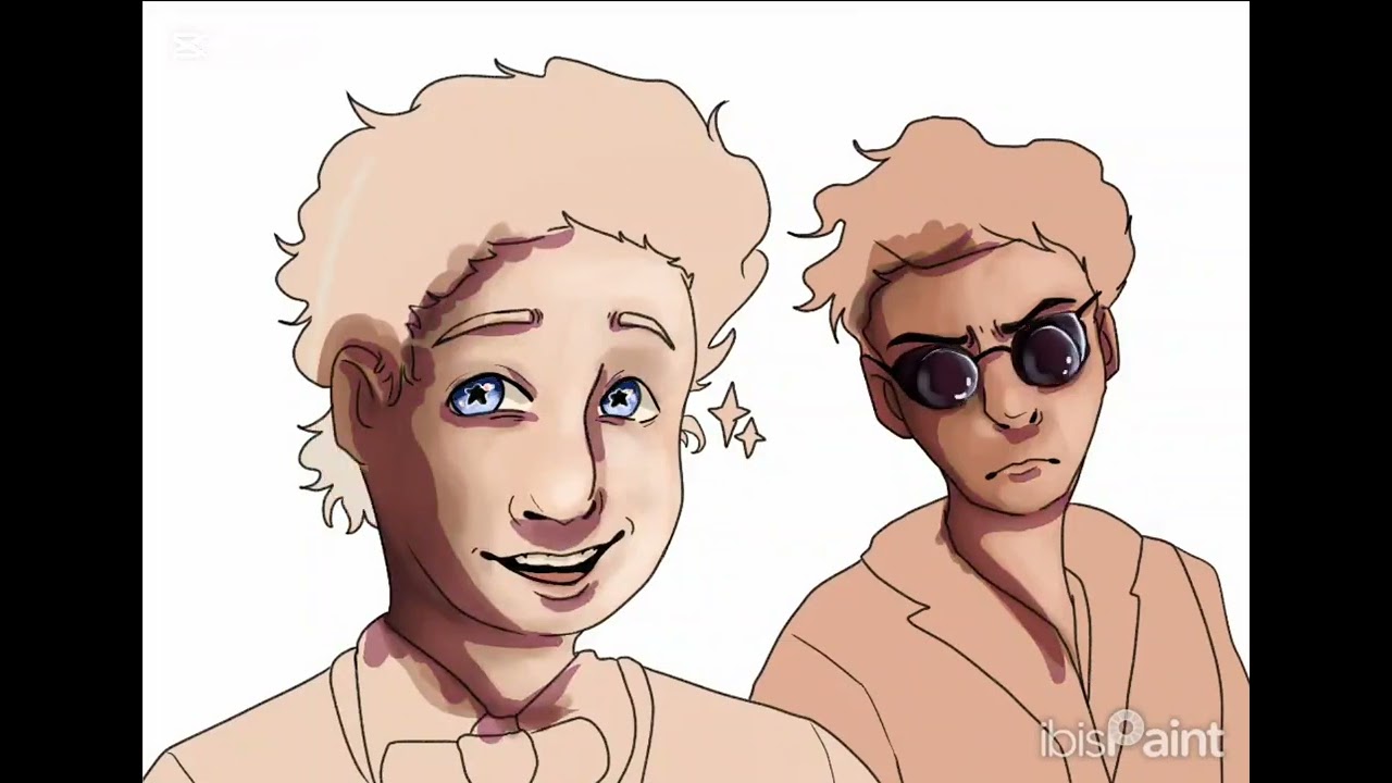 I'm not crying, you are ;-: Good omens speedpaint.
