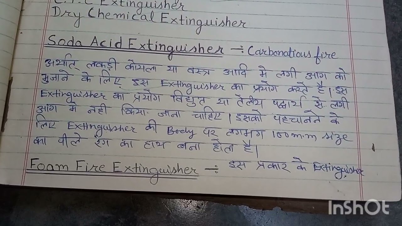 ITI (INSTRUMENT MECHANIC) FIRE EXTINGUISHER V. IMP. NOTES 