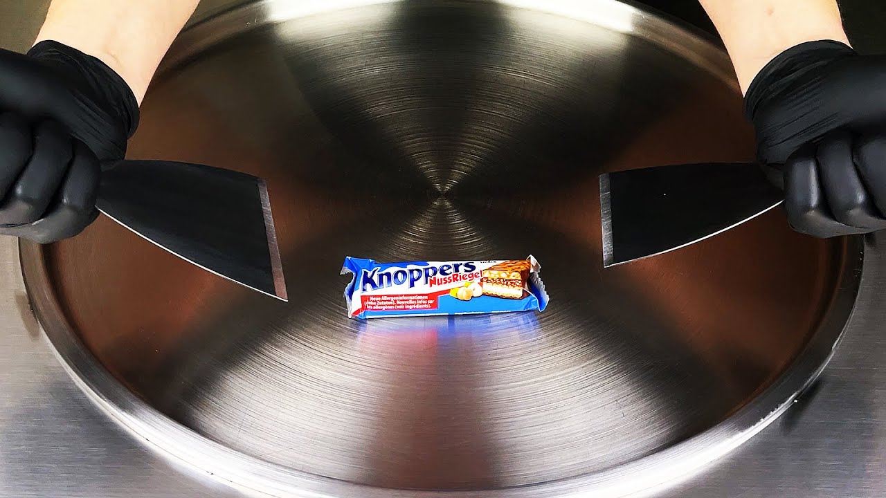 ASMR | Knoppers Bar Ice Cream 🍦| Crush Knoppers Bar into Fried Ice Cream Rolls | Miyagi ICE