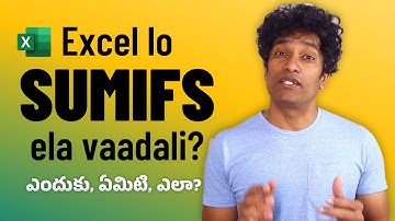 How to use SUMIFS in Excel - Telugu Tutorial