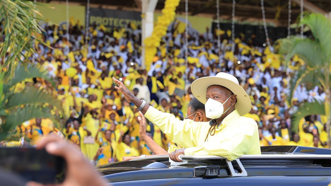 Crowds Roar as Museveni Arrives in Kololo for Nomination Rally