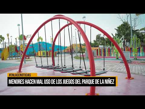 Menores hacen mal uso de parque recién entregado.