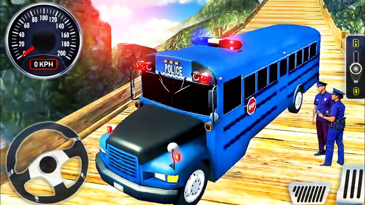 Offroad Police Bus Driver Simulator - Coach Hill Dangerous Duty Driving - Android GamePlay