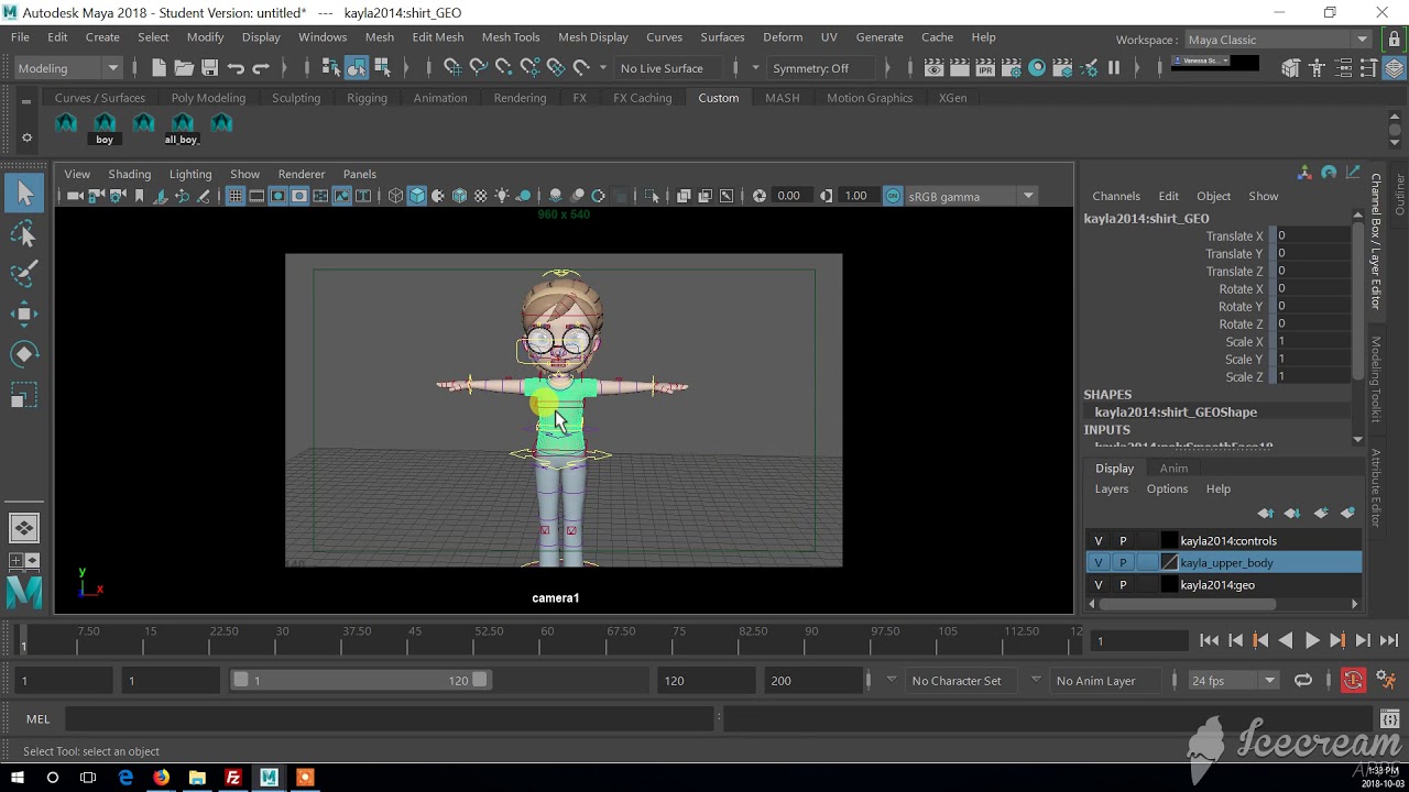 Maya Display Layer hiding upper body - YouTube