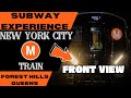 New york city subway m train to forest hills front view