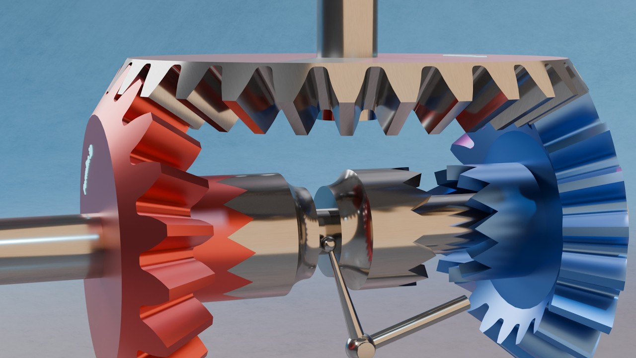 #053 Double Clutch Bevel Gear Reverser – 507 Mechanical Movements 3D Animation