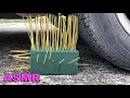 ASMR Crushing Crunchy &amp; Soft Things by Car! Satisfying crushing EXPERIMENTS Floral Foam, Squishy...