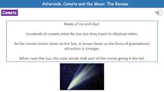 P2 12   Asteroids, Comets and the Moon Higher Tier Summary