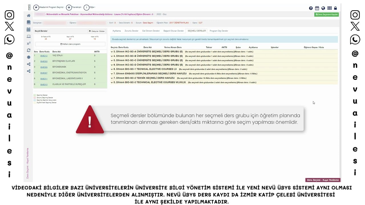 NEVÜ ÜBYS SİSTEMİNDEN DERS KAYDI NASIL YAPILIR ? (UZUN VE DETAYLI)