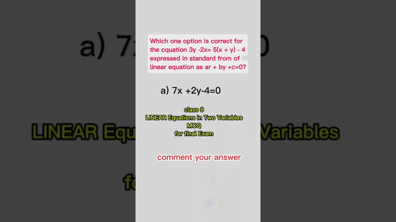 Class 9 Maths MCQ 🔥 Linear Equations | Board Sure Question 2025-26 | Don’t Miss!