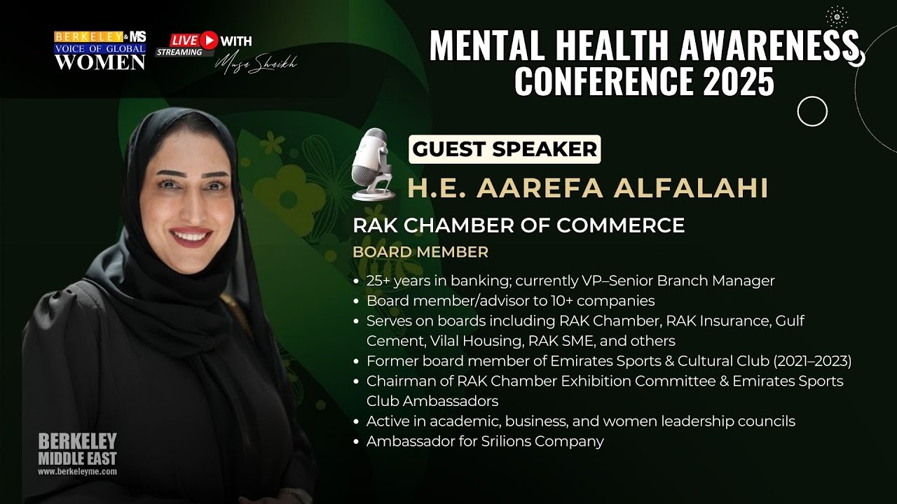 H.E. Aarefa AlFalahi | Mental Health Awareness Conference 2025 | Berkeley &MS Voice of Global Women