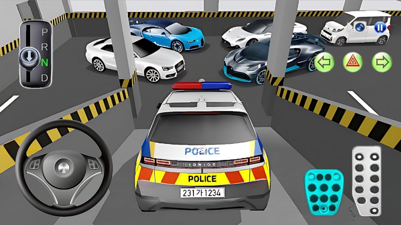New Police Officer Car Stuck Parking Garage - 3D Driving Class 2026 - Android iOS Gameplay