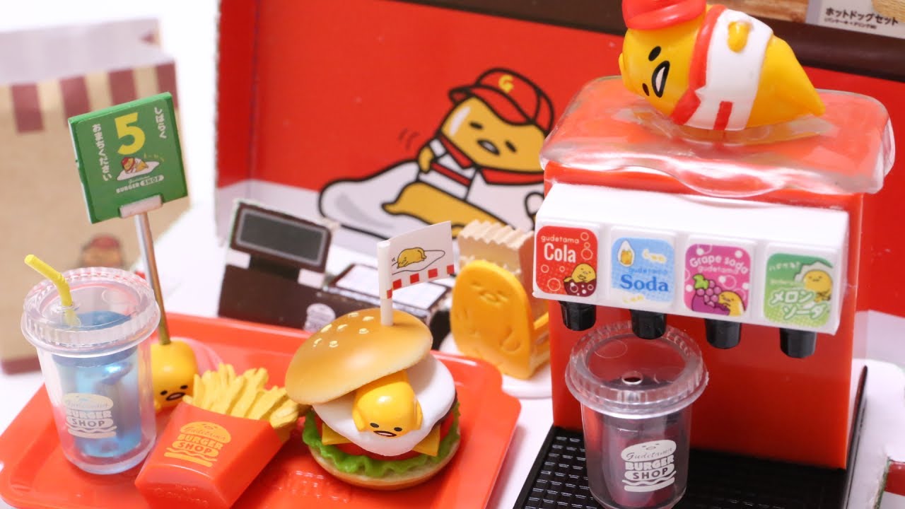 Gudetama Burger Shop Re Ment Miniature Fake Food Collection Youtube