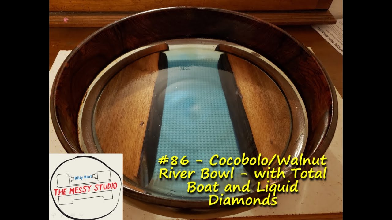 Cocobolo/Walnut River Bowl - with epoxy resin