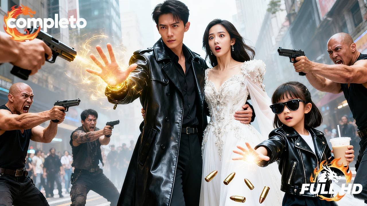 🔥Papá soltero con su hija se topa con un asalto, la niña atrapa la bala y salva a la hermosa CEO!