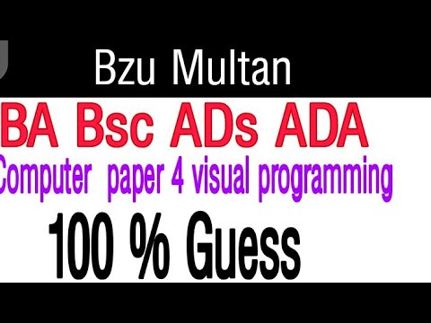 Computer Paper 4 bzu multan important Question