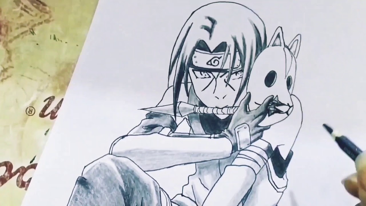 Como dibujar a Itachi Uchiha(Anbu) - YouTube