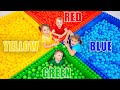 Five kids find the children in the colored balls  more childrens songs ands