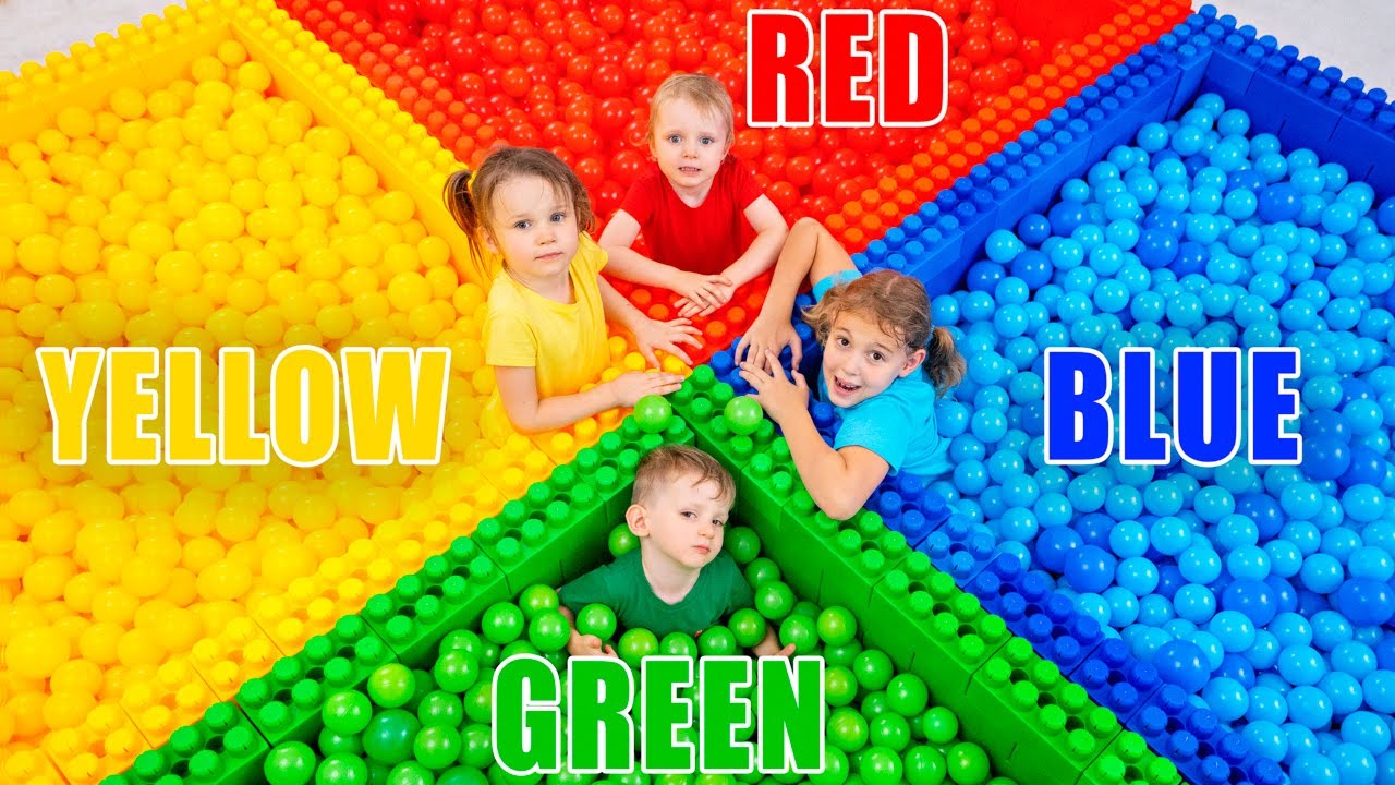 ⁣Five Kids Find the children in the colored balls + more Children's Songs and Videos