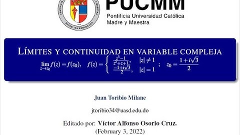Límite y Continuidad en Variable Compleja. | Variable Compleja.