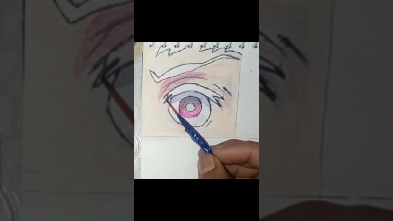 Day 1 of 12 Days enime eyes 👀 drawing 🥰 Today draw tanjiro's eye 👁️