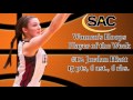 SAC Women's Basketball Player of the Week Highlights, Jan. 4 - LR's Jordan Hiatt