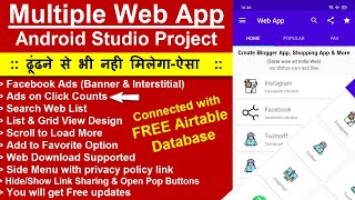 Multi Web App Android Studio Project with Facebook Ads & Airtable | Multi Purpose web app codecanyon