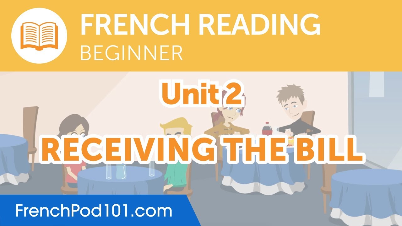 ⁣French Beginner Reading Practice - Receiving the Bill