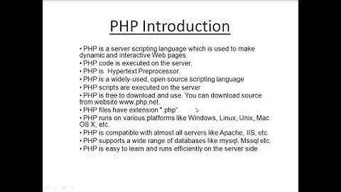 PHP introduction - Hypertext Preprocessor open source scripting language