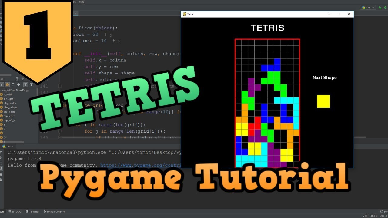Pygame Tutorial - Creating Tetris - YouTube