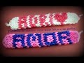 Pulseiras de Elasticos com nome feitas com garfos....