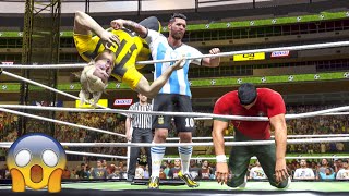 WWE 2K23 - Cristiano Ronaldo vs. Messi vs. Halaand | Triple Treat Match Football