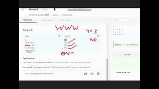 Hattrick | HATTRICK | Codechef STARTERS 116 | Full Solution