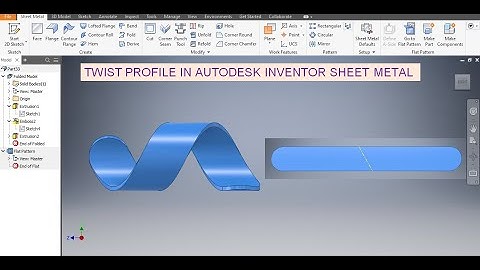Twisted Sheet Metal Part Model || Autodesk Inventor Sheet Metal Part Drawing || Inventor Sheet Basic