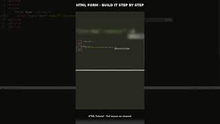 HTML Form Tutorial in 30 Seconds! 🔥