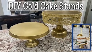 Fast and Easy Dollar Tree DIY Gold Cake Stand | How to Make A Gold Cake Stand | Dream Kailey