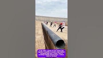 Teamwork in Action  Women Installing Drainage Pipes