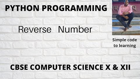 7: Reverse Number Program  In Python (Hindi)